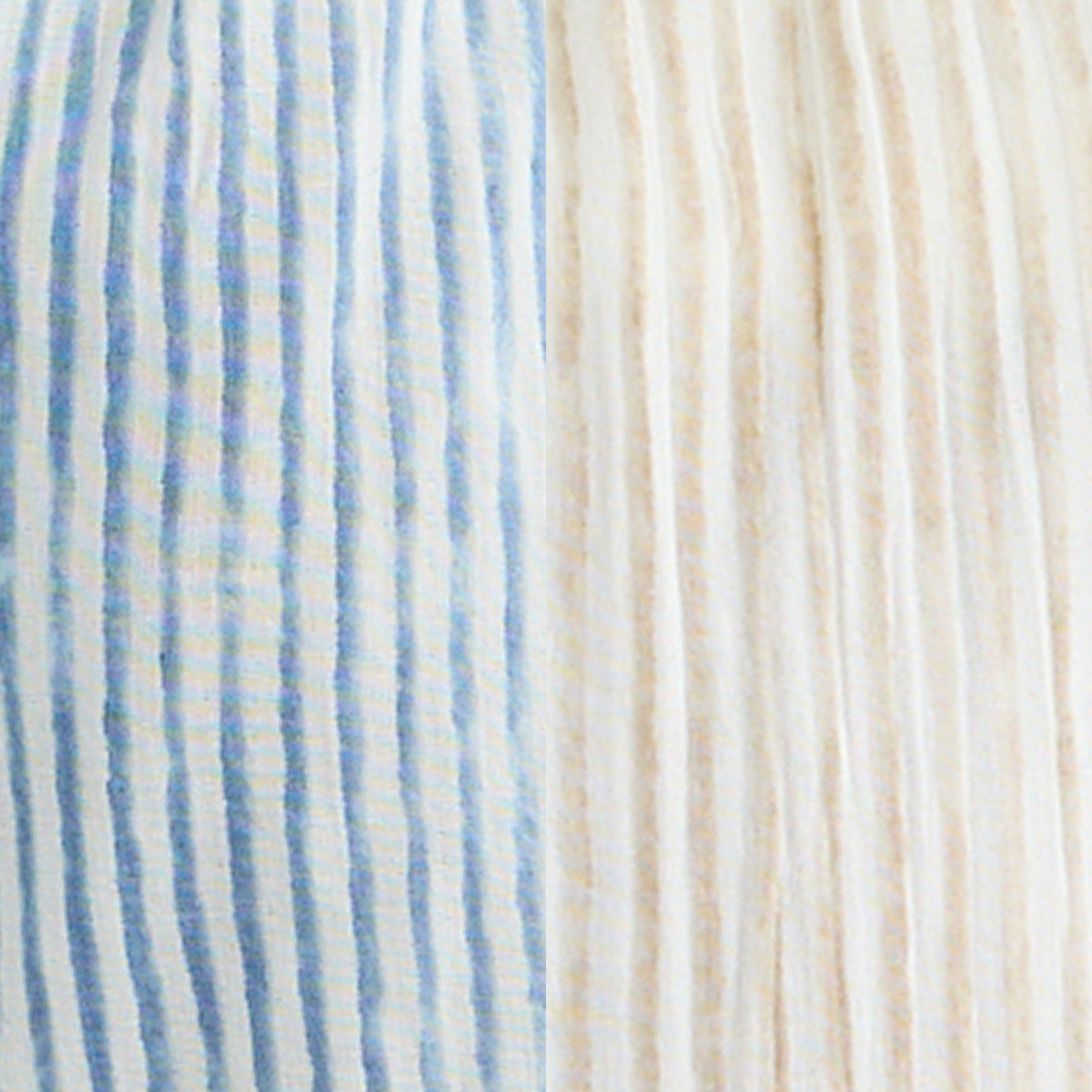 Blue stripe and natural stripe print swatches