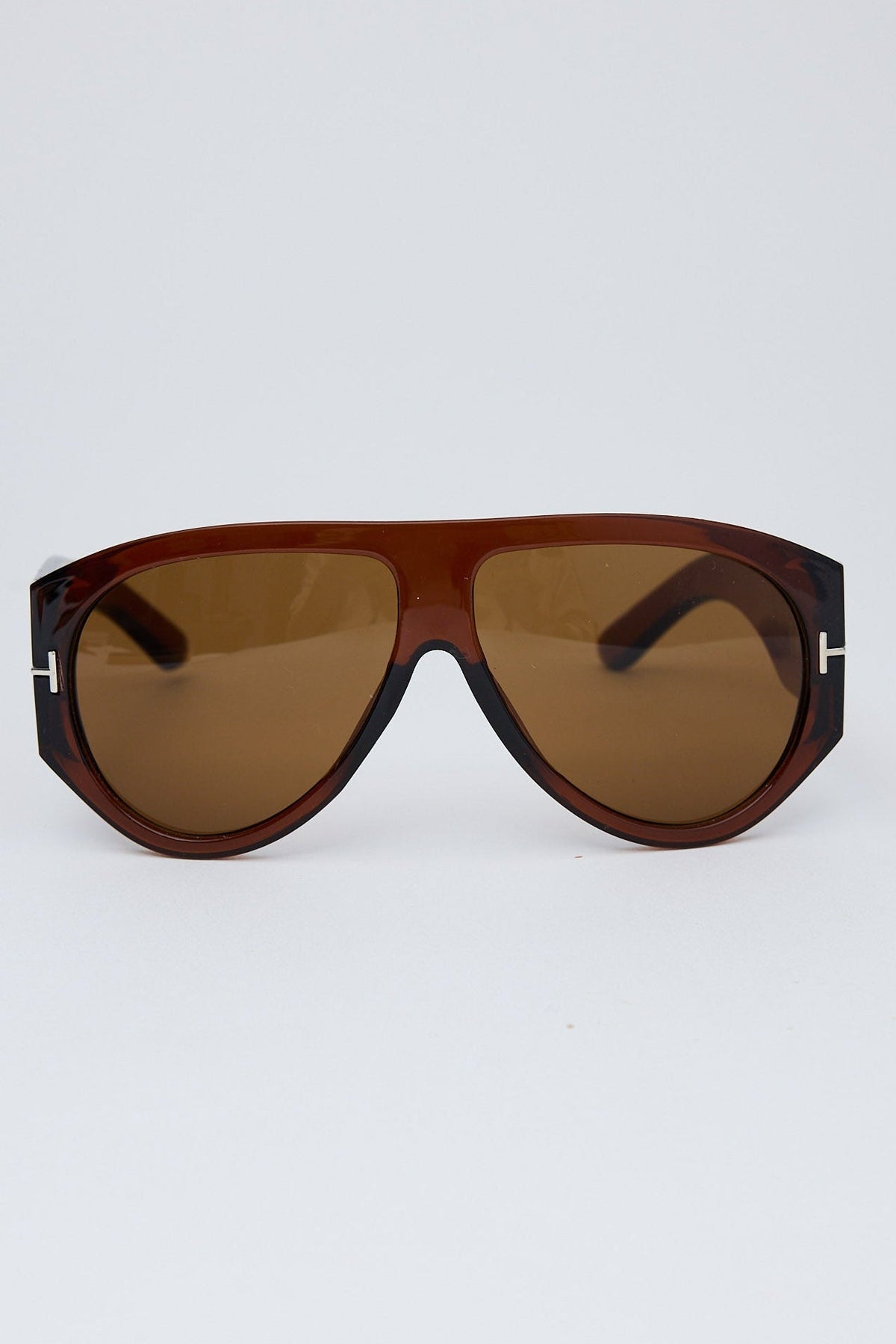 Alternate view of Brown Paparazzi Sunglasses on white background