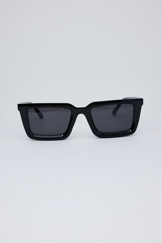 Black sunglasses on a white background