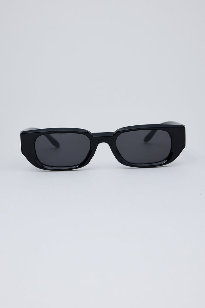Black sunglasses on a white background