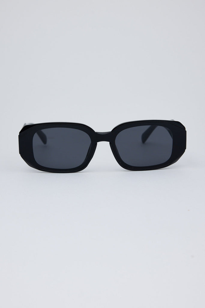 Black sunglasses on a white background