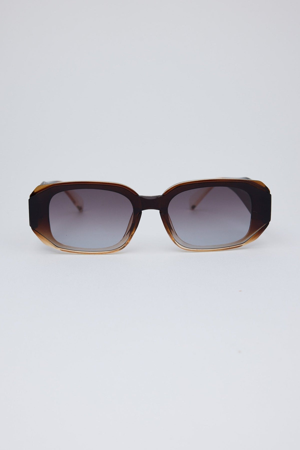 Front view of Brown Ombre London Sunglasses on white background