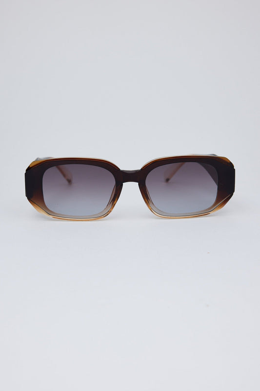 Front view of Brown Ombre London Sunglasses on white background