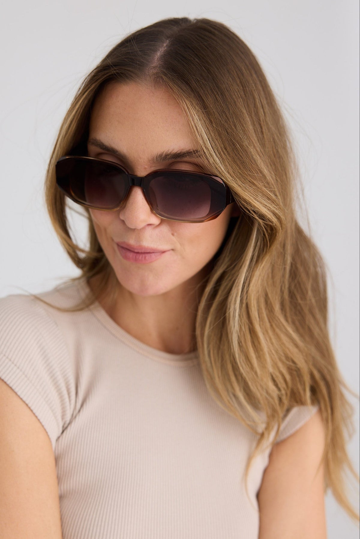 Lifestyle view of Brown Ombre London Sunglasses