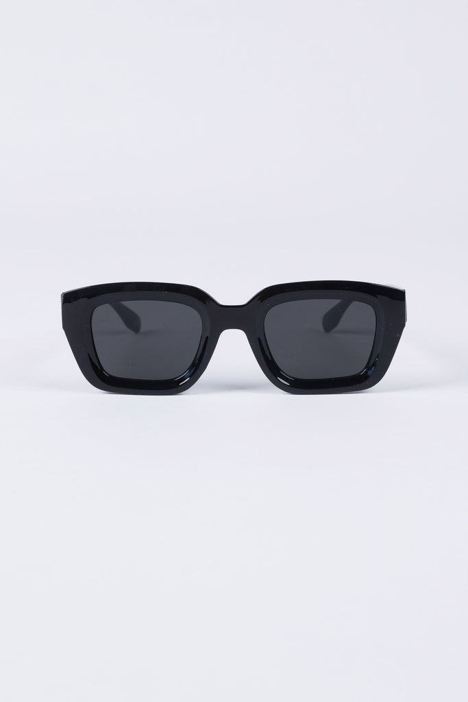 Black sunglasses on a white background