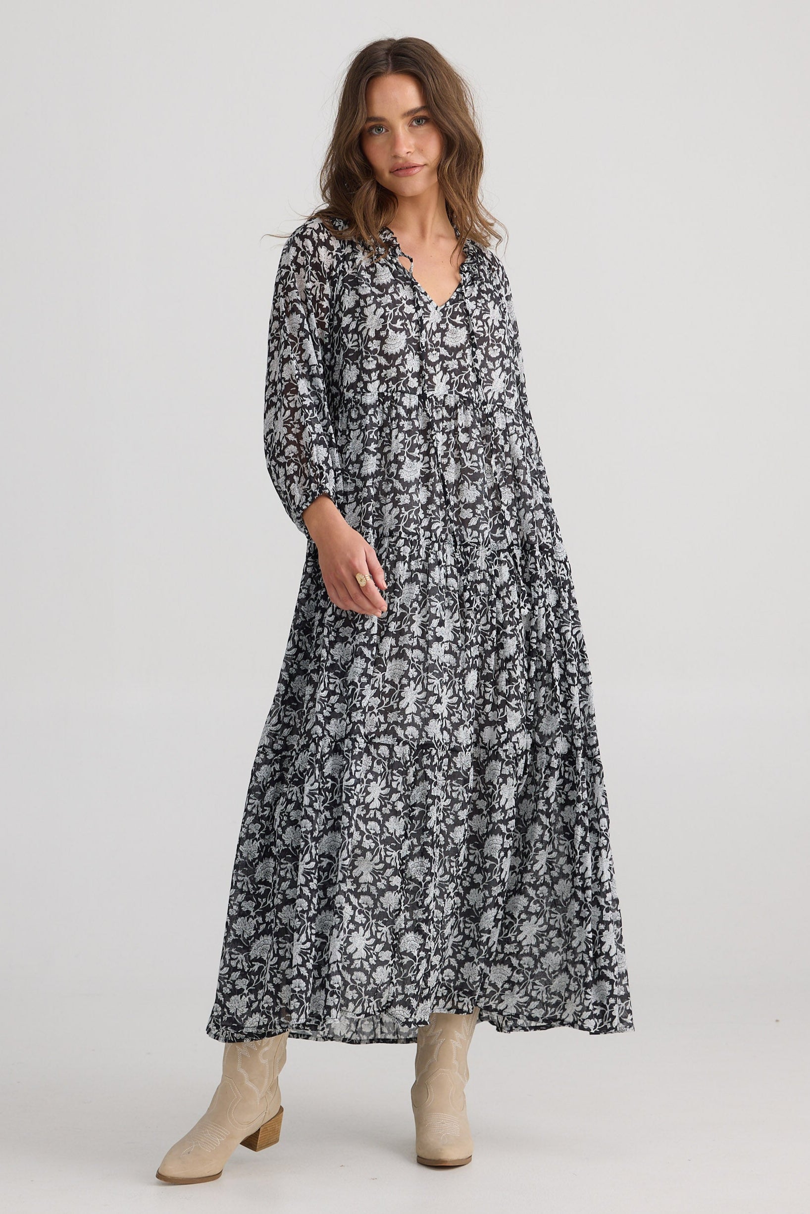 Damascus Mid Sleeve Dress | Postcard Petals