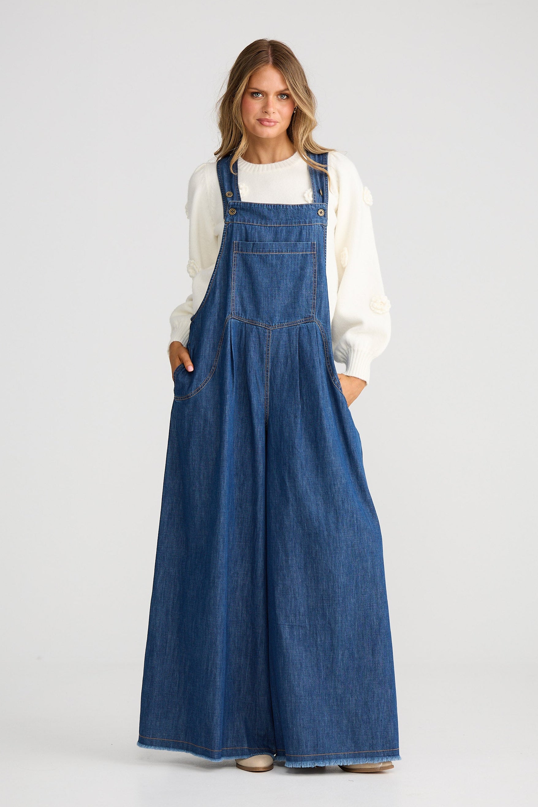 Farrah Overalls-Mid Denim – Talisman