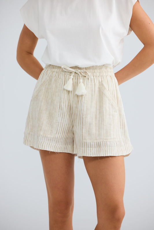 Bodhi Short in natural stripe — additional view.