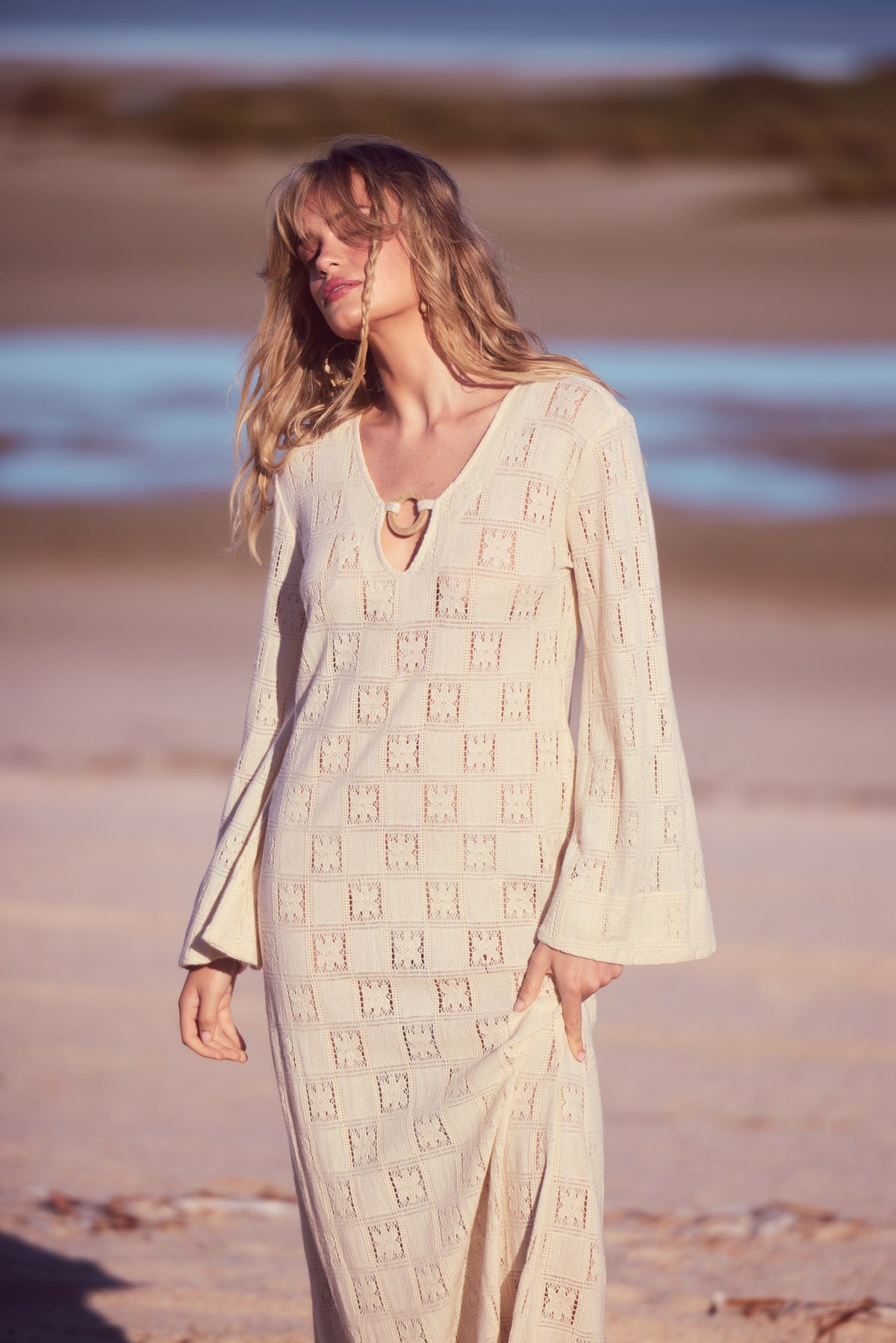 Boheme Maxi Dress in natural — additional view.