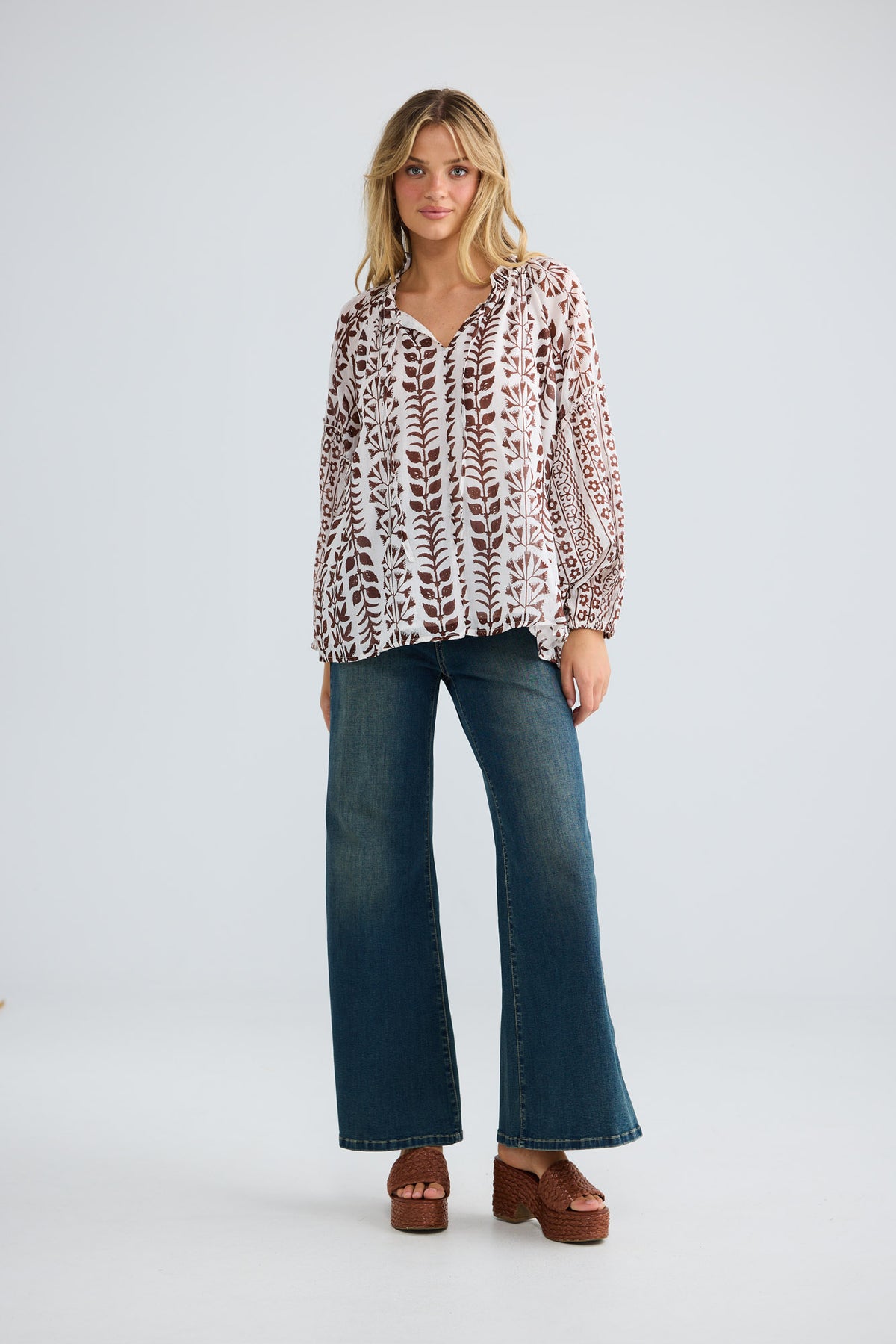 Alegria Top in chocolate paro — additional view.