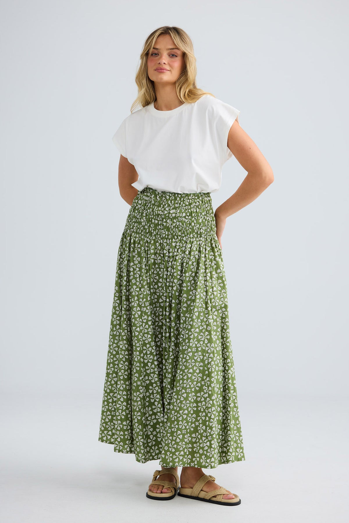 Balmoral Skirt in sage petal — additional view.