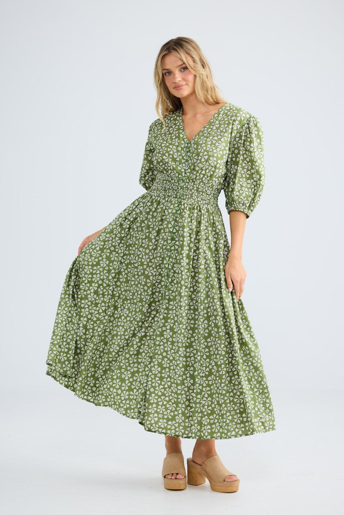 Halo Dress in sage petal — additional view.