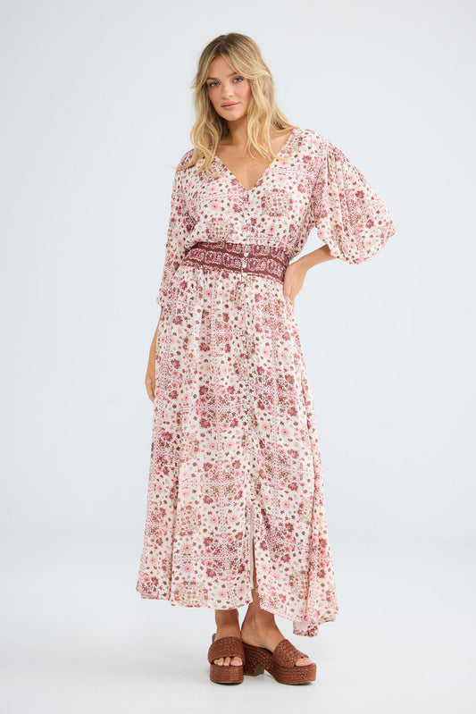 Halo Dress in chai floral — additional view 3.