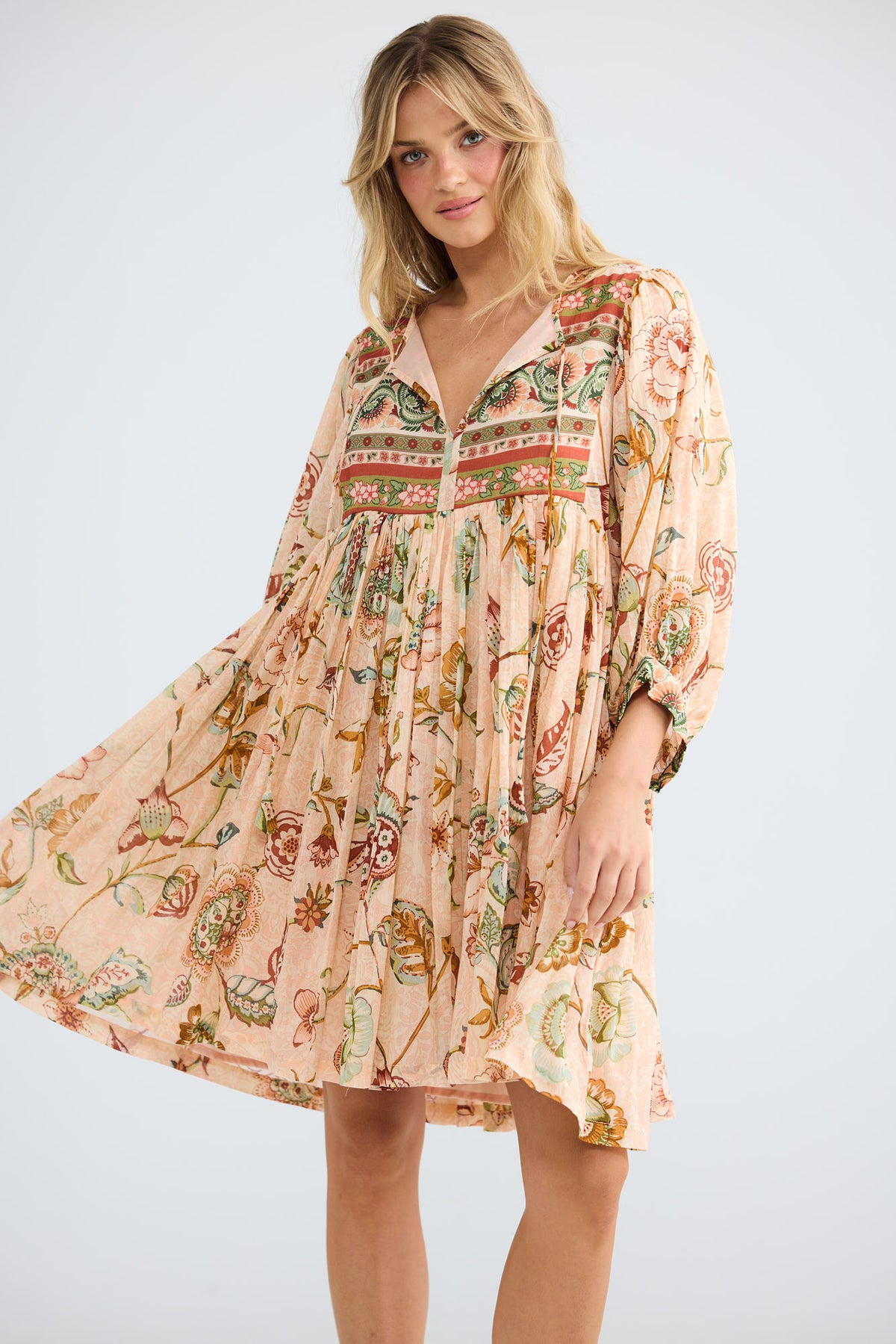 Wisteria Mini Dress in wildflower oasis — additional view 6.