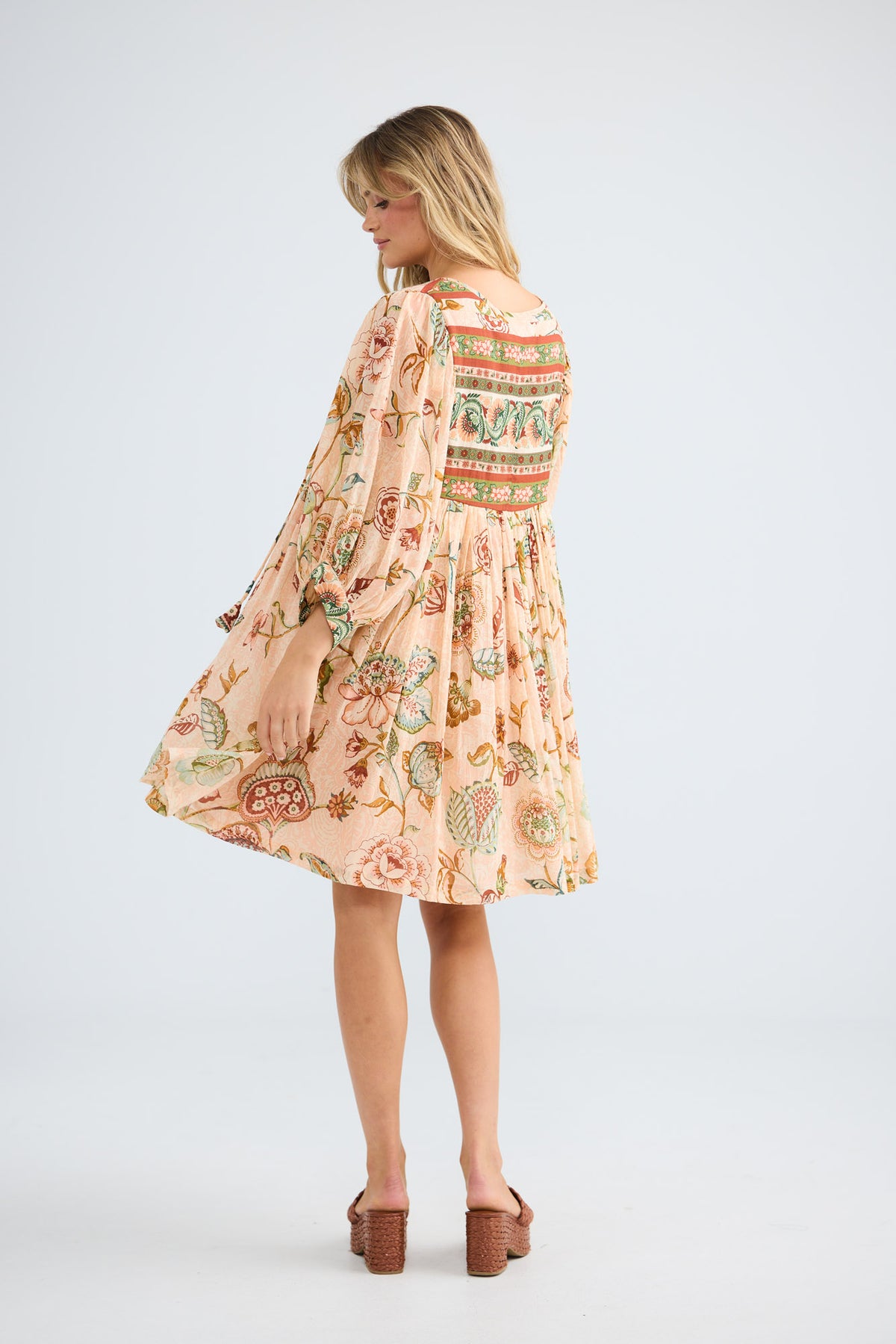 Wisteria Mini Dress in wildflower oasis — additional view.