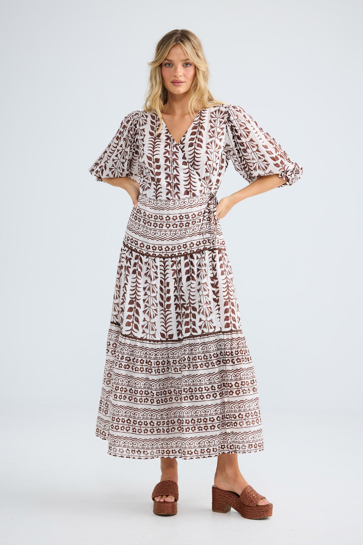 Tara Wrap Dress in chocolate paro — additional view 5.