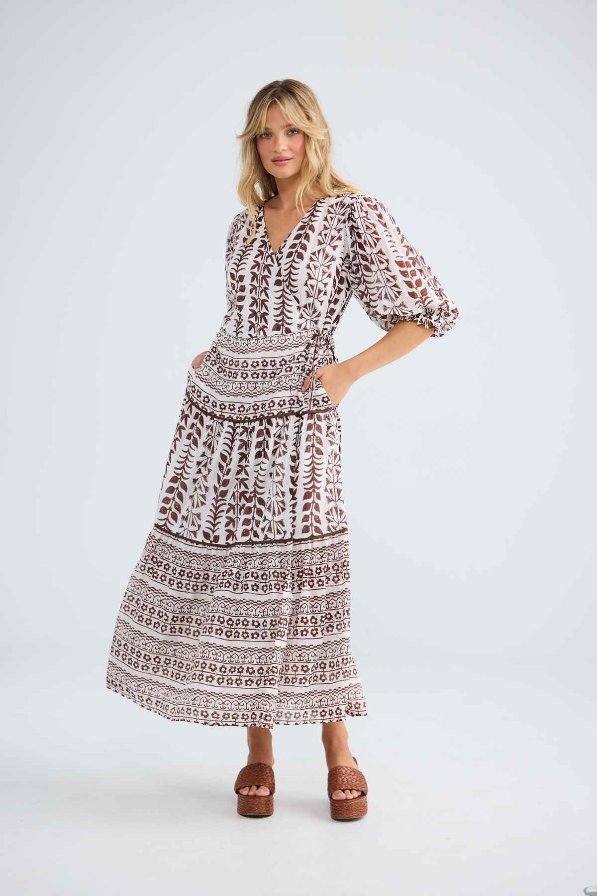 Tara Wrap Dress in chocolate paro — additional view 6.