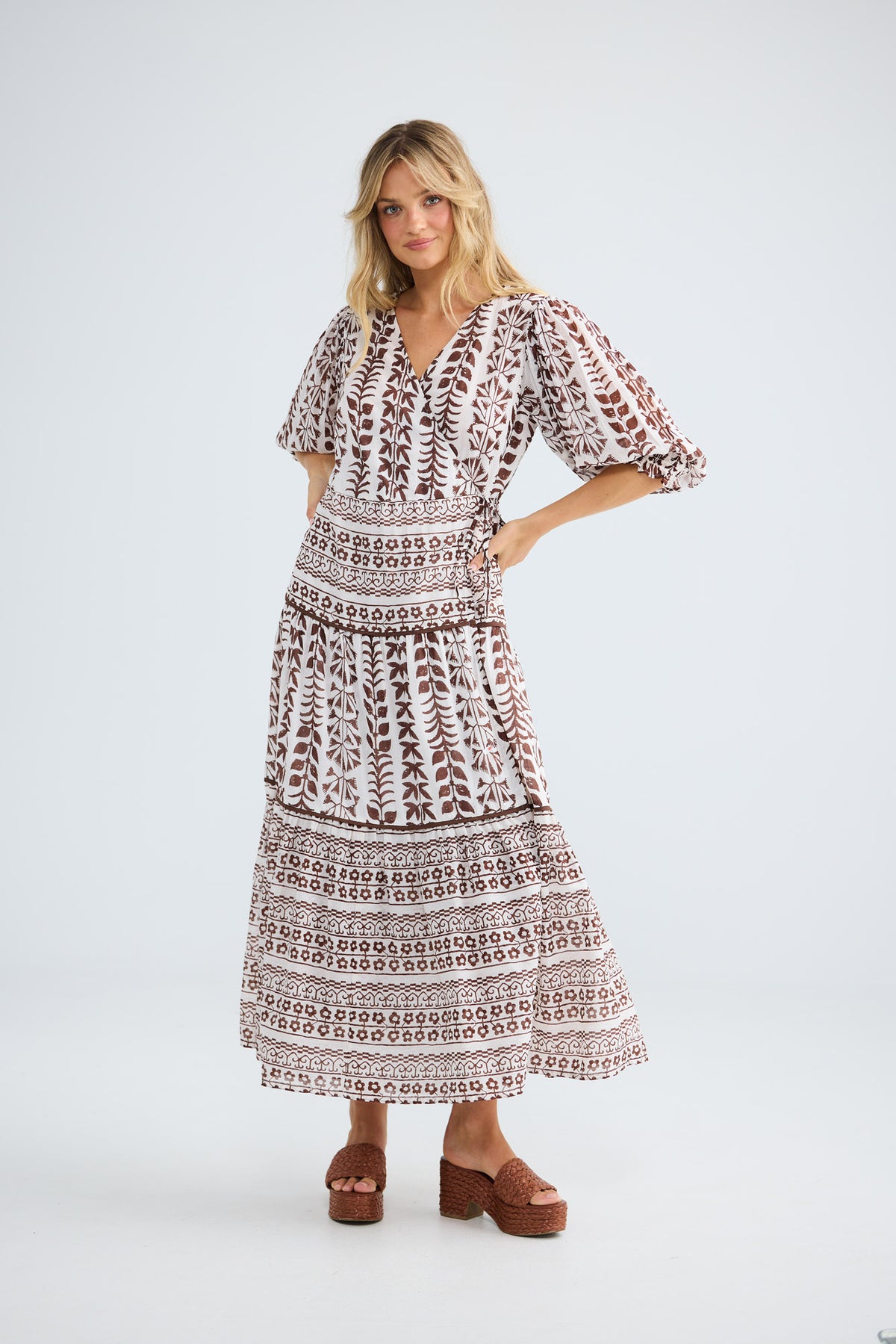 Tara Wrap Dress in chocolate paro — additional view 7.