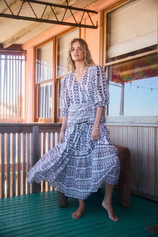 Tara Wrap Dress in chocolate paro — additional view 2.