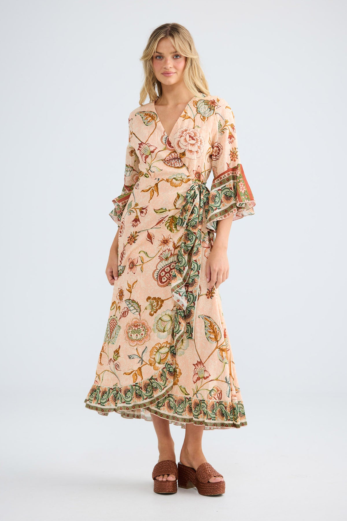 Carly Wrap Dress in wildflower oasis — additional view 2.