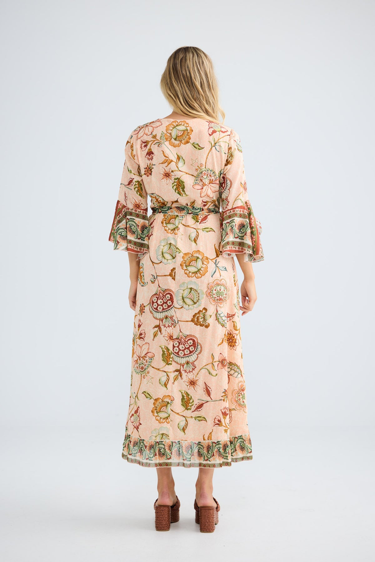 Carly Wrap Dress in wildflower oasis with a true wrap front.