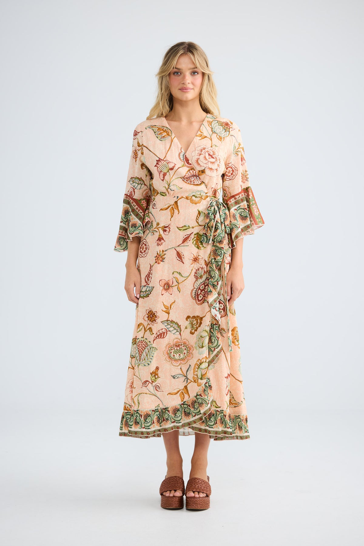 Carly Wrap Dress in wildflower oasis — additional view 3.