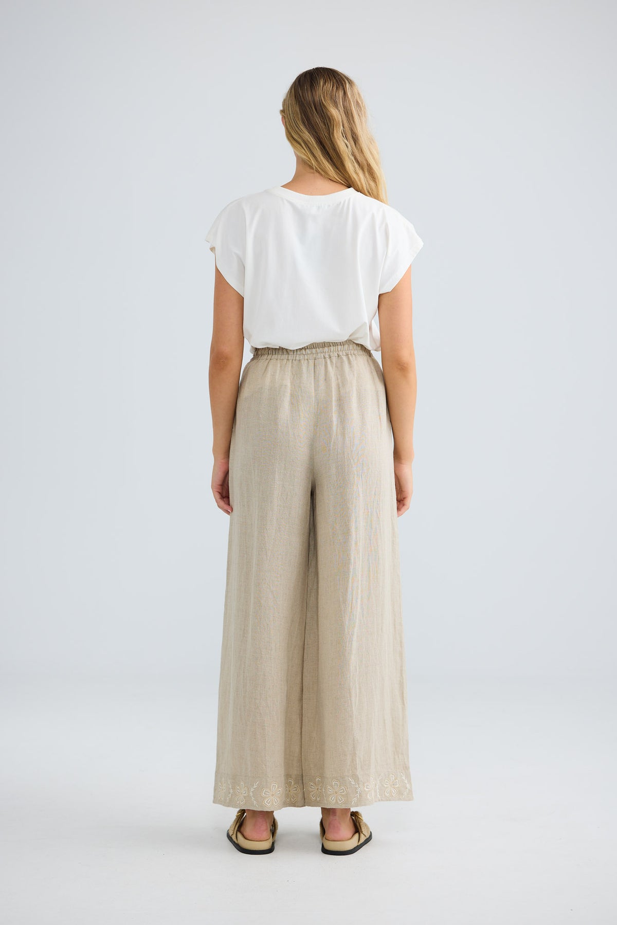 Kitri Pant in oat, back view.